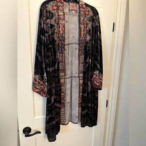 Johnny Was velvet kimonoish style topper